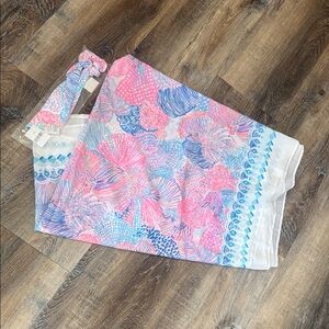New-Lilly Pulitzer Pink and Blue Floral Scarf
